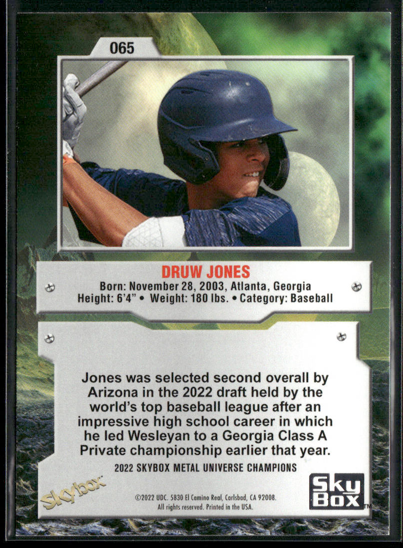 Druw Jones 2022 SkyBox Metal Universe Champions #065 New York Mets