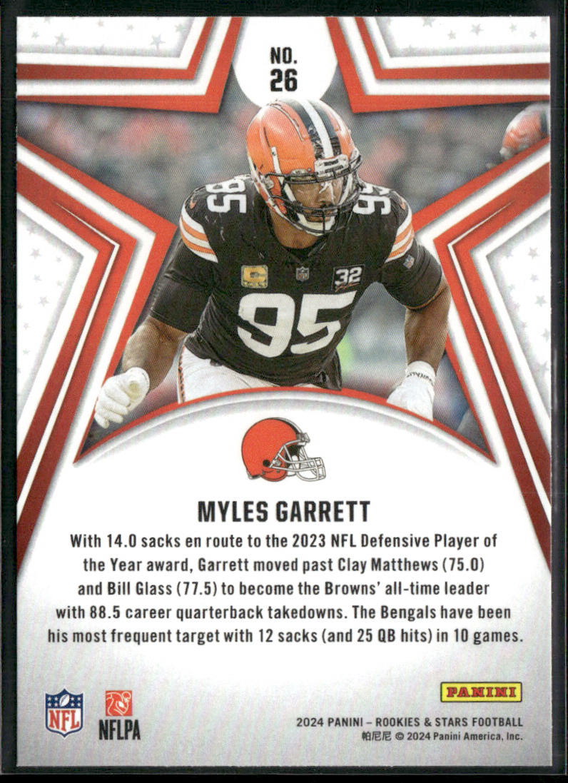 Myles Garrett 2024 Panini Rookies & Stars #26 Cleveland Browns back
