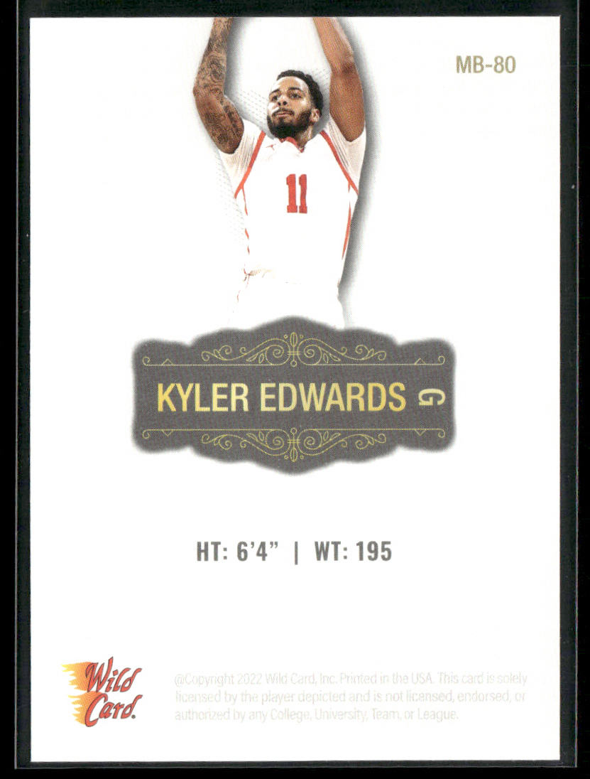 Kyler Edwards 2022 Wild Card Matte White #MB-80 Houston Cougars