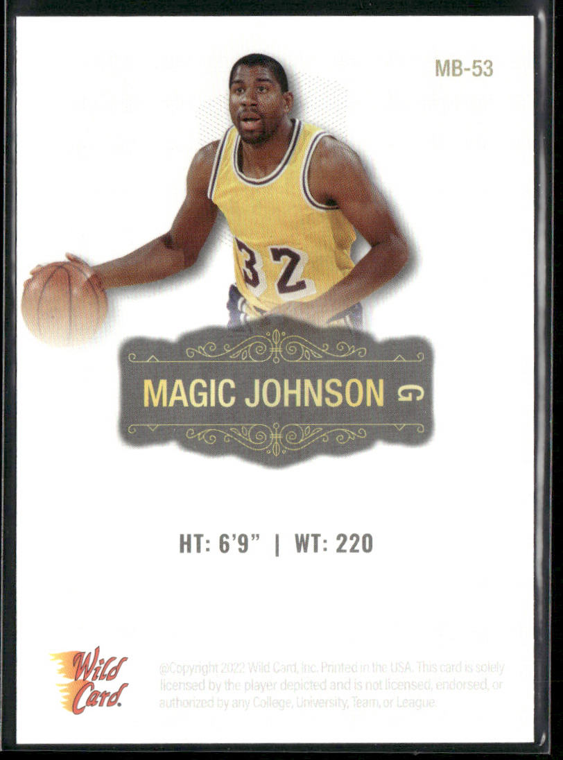 Magic Johnson 2022 Wild Card Matte White #MB-53 Los Angeles Lakers