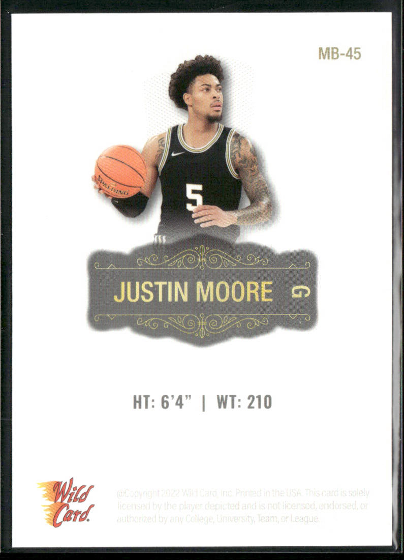 Justin Moore 2022 Wild Card Matte White #MB-45 Villanova Wildcats