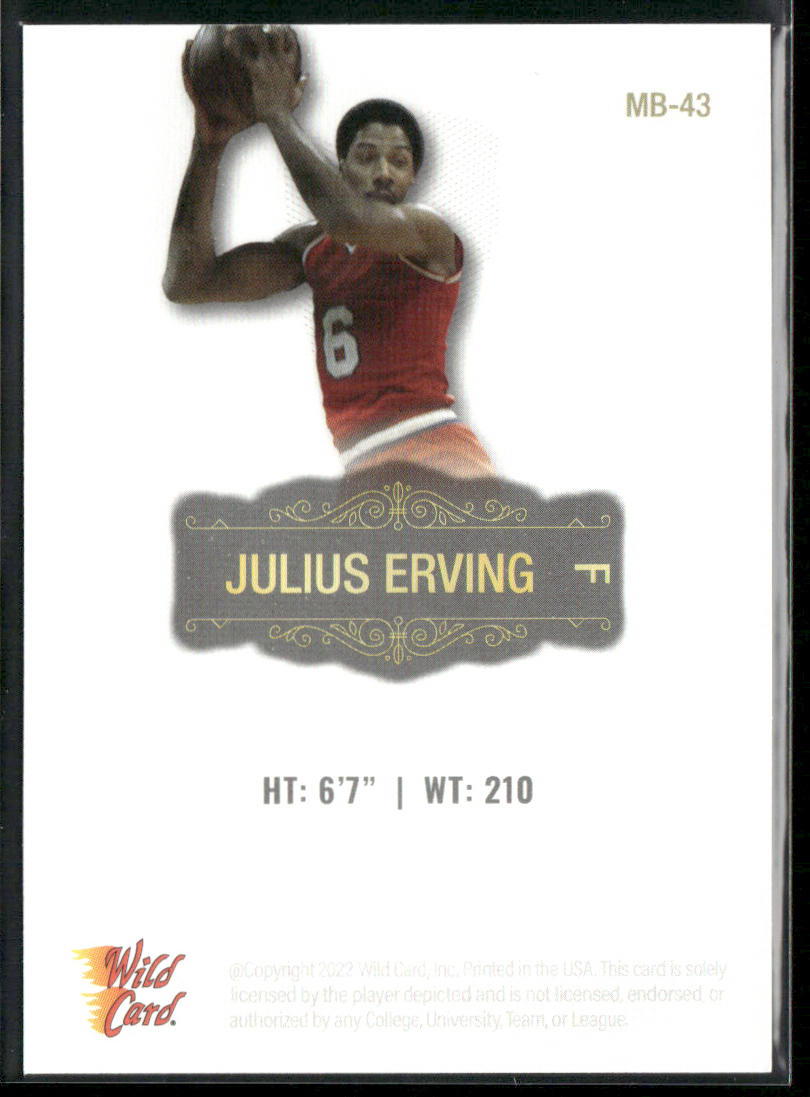 Julius Erving 2022 Wild Card Matte White #MB-43 Philadelphia 76ers