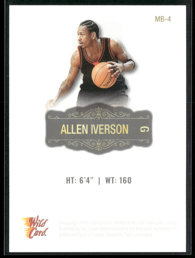 Allen Iverson 2022 Wild Card Matte White #MB-4 Philadelphia 76ers