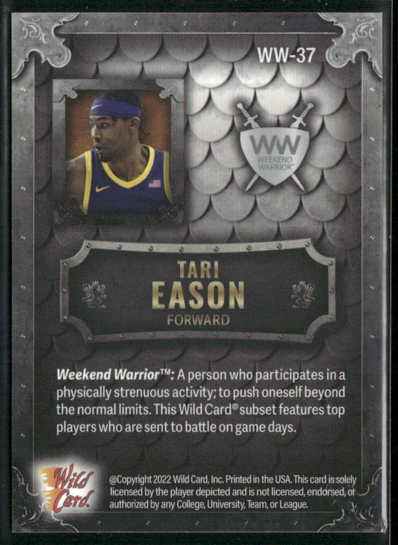 Tari Eason 2022 Wild Card Matte Weekend Warrior Silver/White/Orange #WW-37