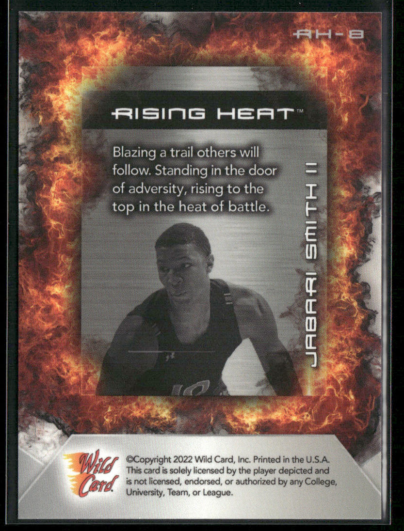 Jabari Smith 2022 Wild Card Matte Rising Heat White/Orange #RH-8 Auburn Tigers