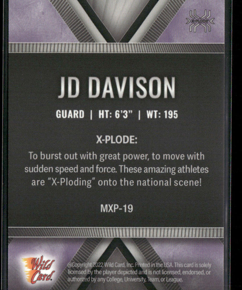 JD Davison 2022 Wild Card Matte X-Plode White/Purple X #MXP-19