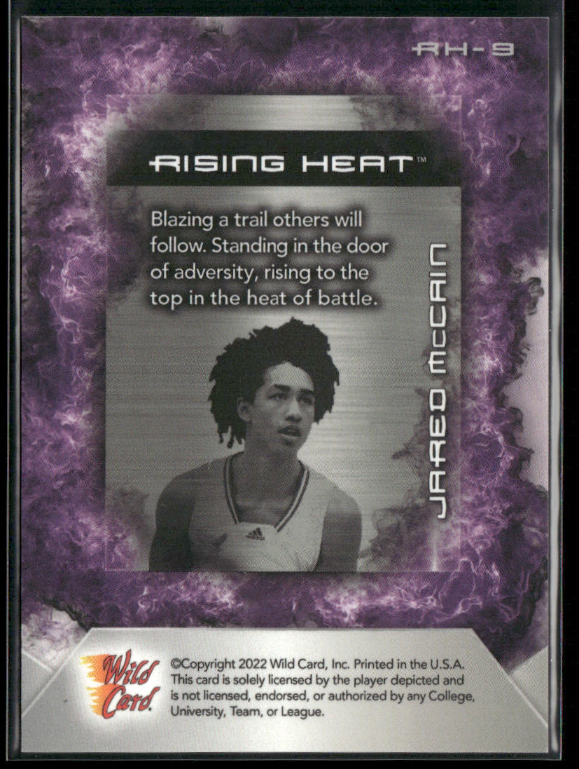 Jared McCain 2022 Wild Card Matte Rising Heat White/Purple #RH-9 Huskies