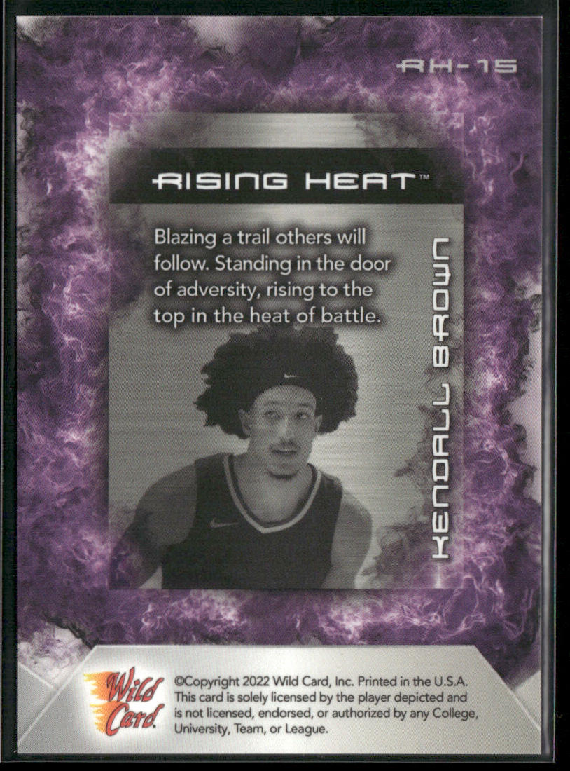 Kendall Brown 2022 Wild Card Matte Rising Heat White/Purple #RH-15 Baylor Bears