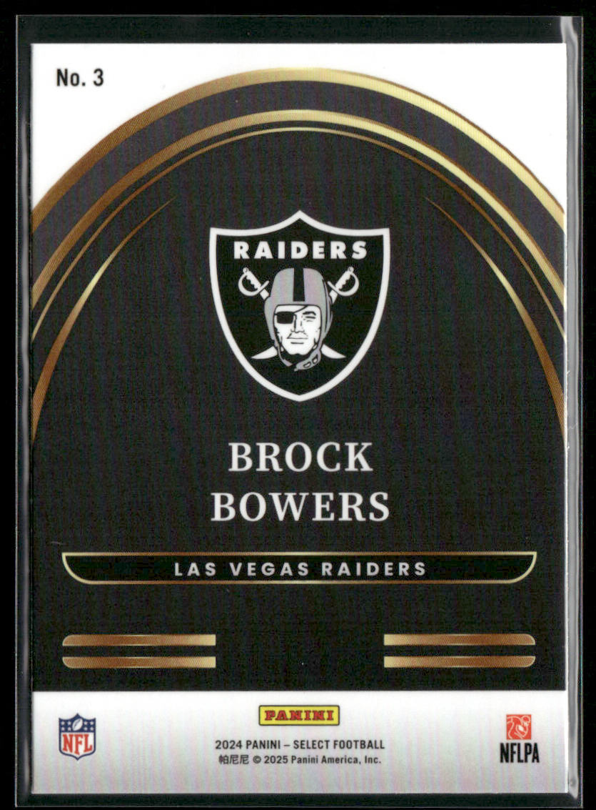 Brock Bowers 2024 Panini Select Select Future #3 Las Vegas Raiders back