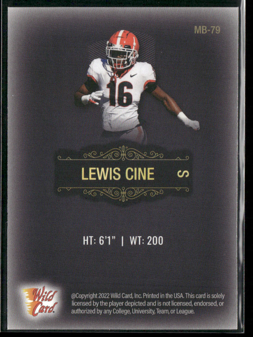 Lewis Cine 2022 Wild Card Matte Black #MB-79 Georgia Bulldogs
