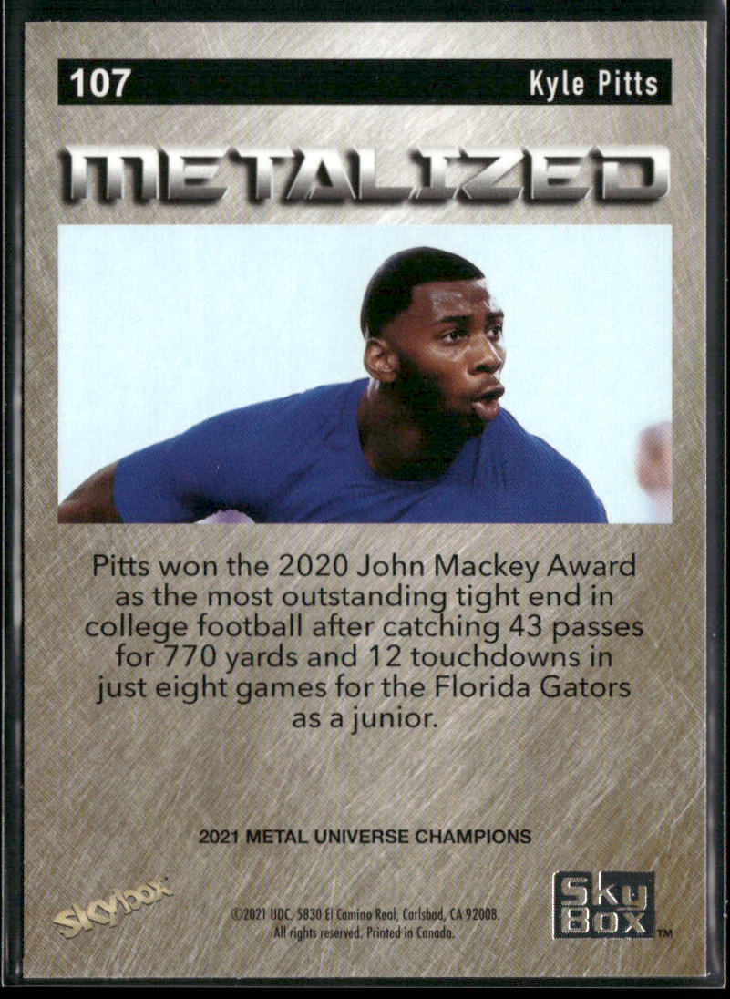 Kyle Pitts 2021 SkyBox Metal Universe Champions Copper #107