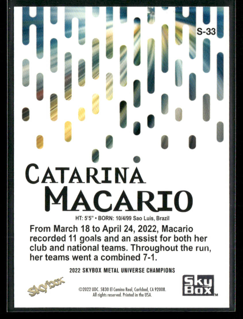 Catarina Macario 2022 SkyBox Metal Universe Champions Skybox Premium #S-33