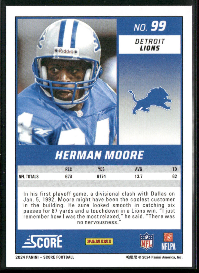 Herman Moore 2024 Score #99 Detroit Lions