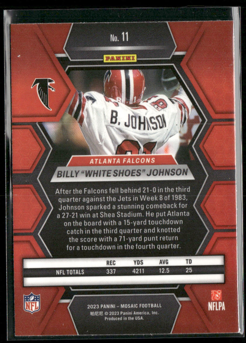 Billy "White Shoes" Johnson 2023 Panini Mosaic #11 Atlanta Falcons