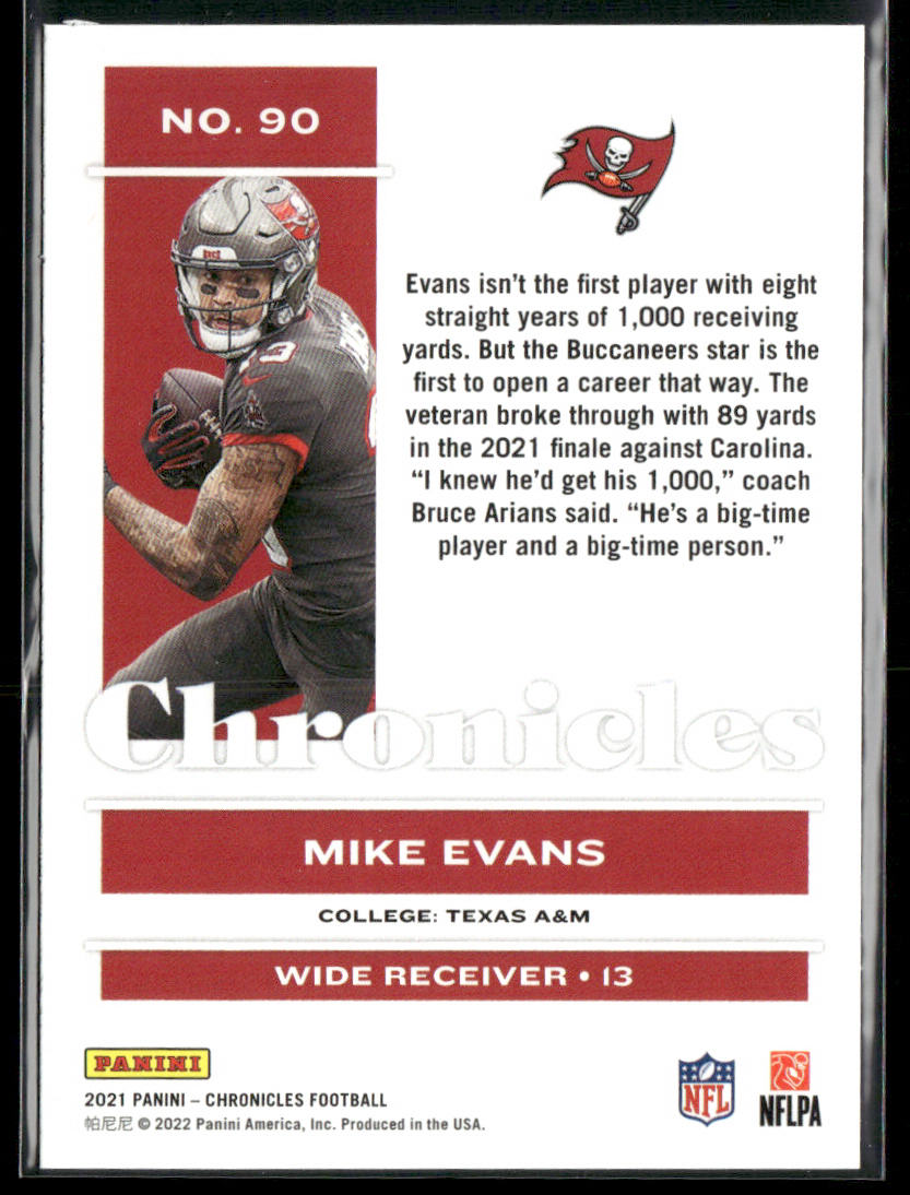 Mike Evans 2021 Panini Chronicles Bronze #90 Tampa Bay Buccaneers