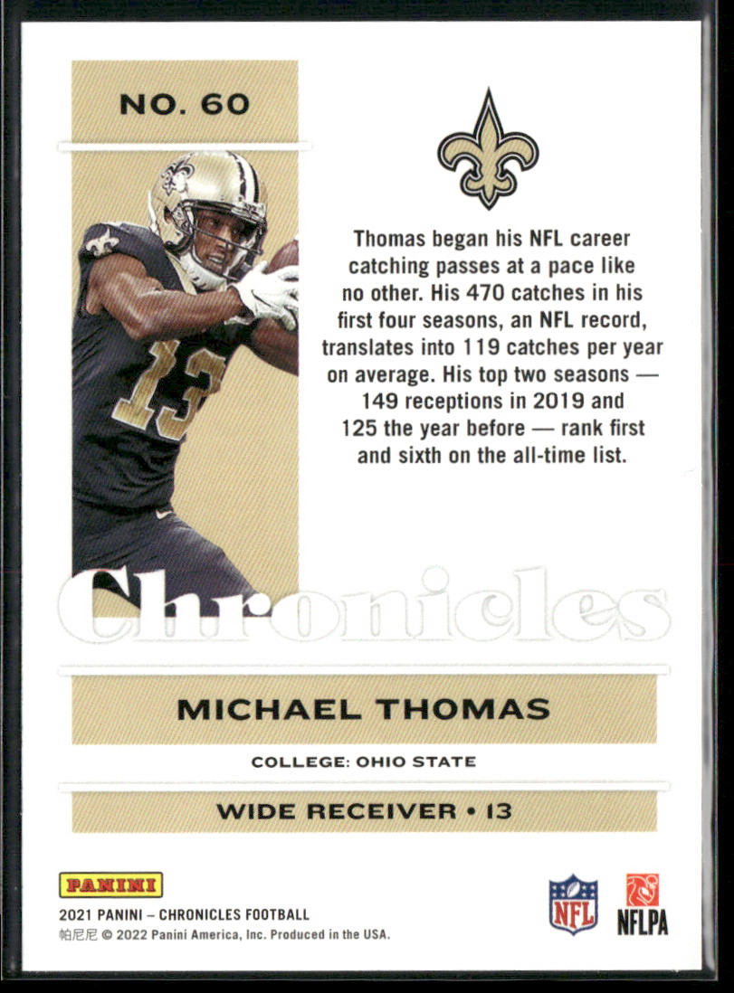 Michael Thomas 2021 Panini Chronicles #60 New Orleans Saints