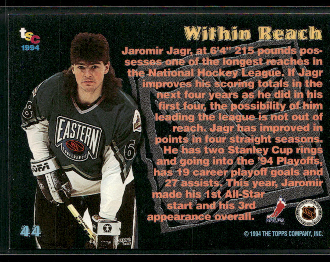Jaromir Jagr 1994-95 Stadium Club Members Only 50 #44 Pittsburgh Penguins