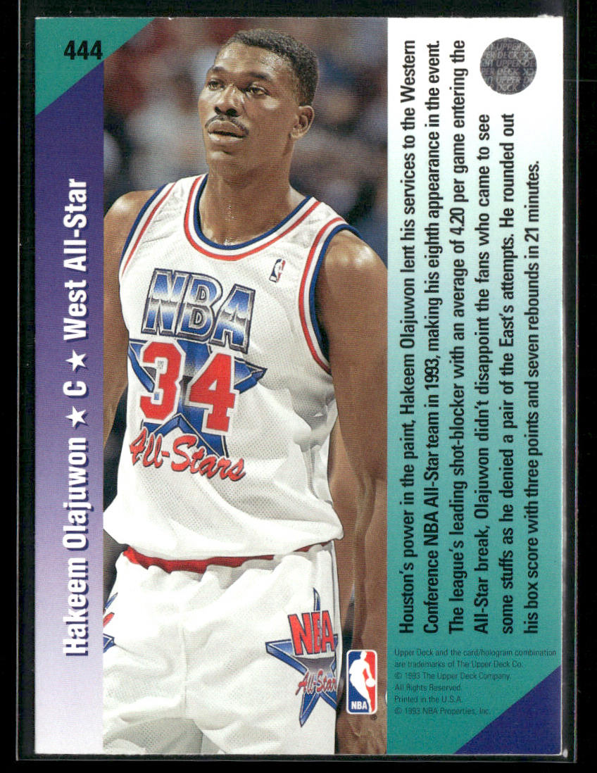 Hakeem Olajuwon 1992-93 Upper Deck #444 Houston Rockets