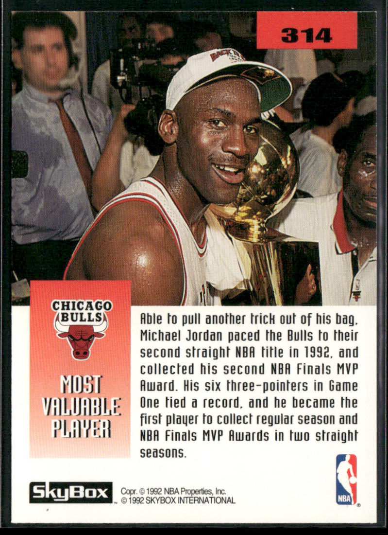 The 1992 NBA Finals 1992-93 SkyBox #314 Chicago Bulls