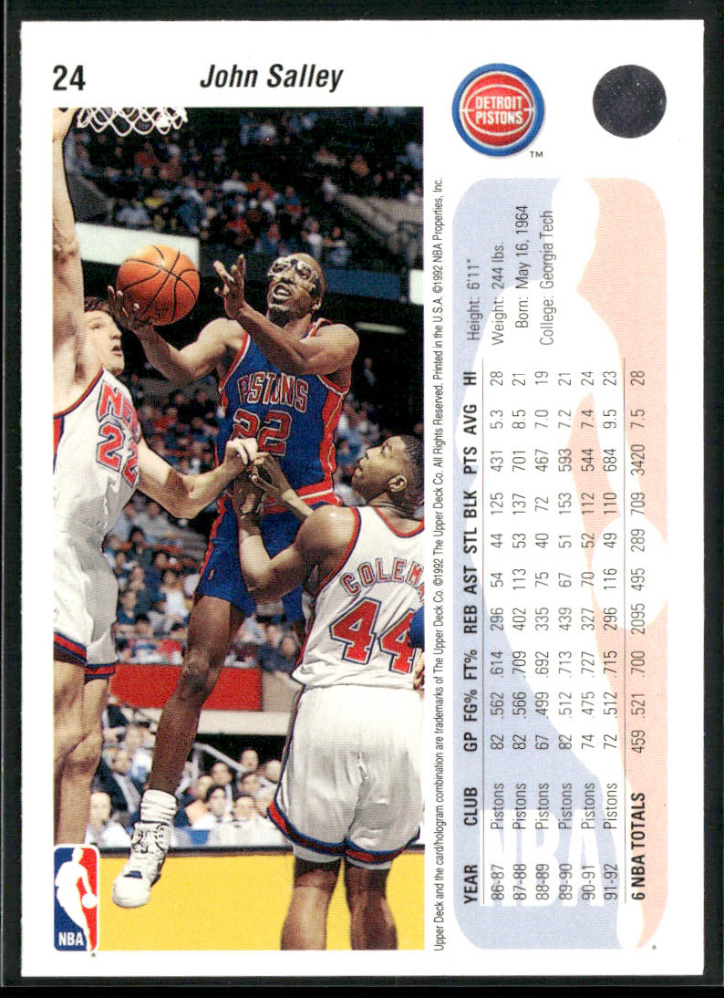 John Salley 1992-93 Upper Deck #24 Miami Heat