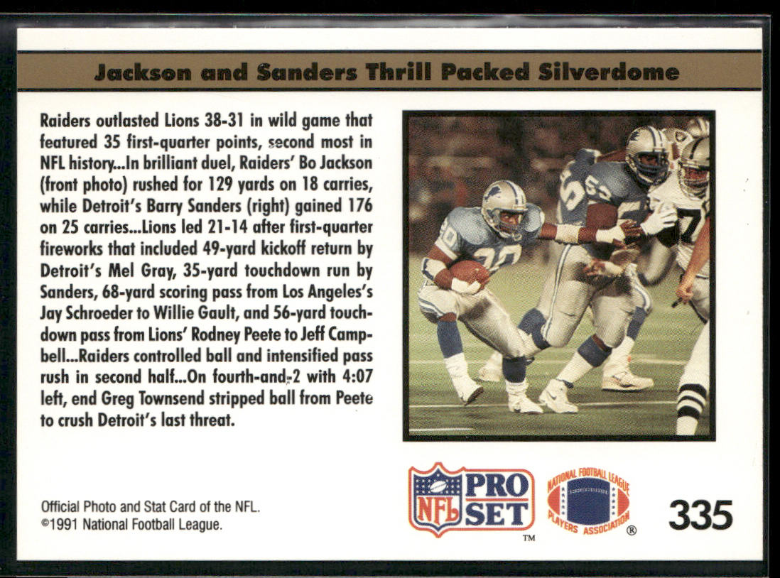 The Bo and Barry Show 1991 Pro Set #335a back