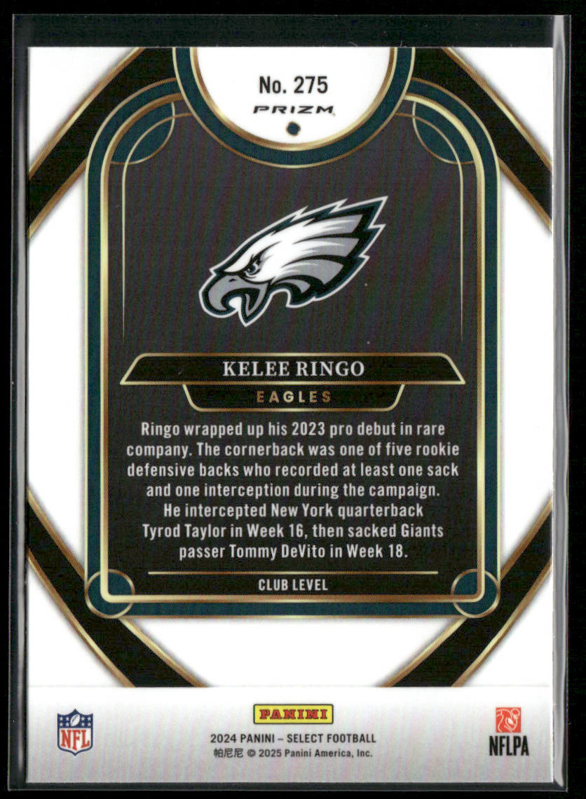 Kelee Ringo 2024 Panini Select Red & Yellow Prizm Shock #275 Philadelphia Eagles