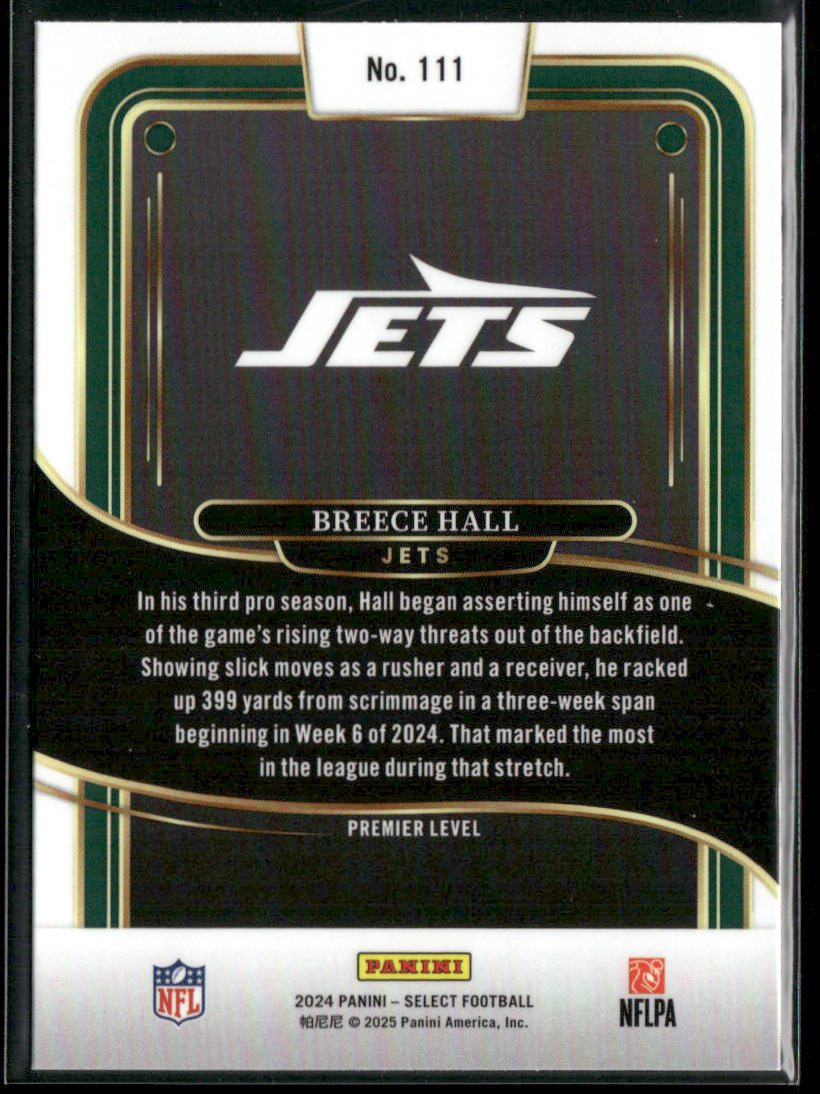 Breece Hall 2024 Panini Select #111 New York Jets