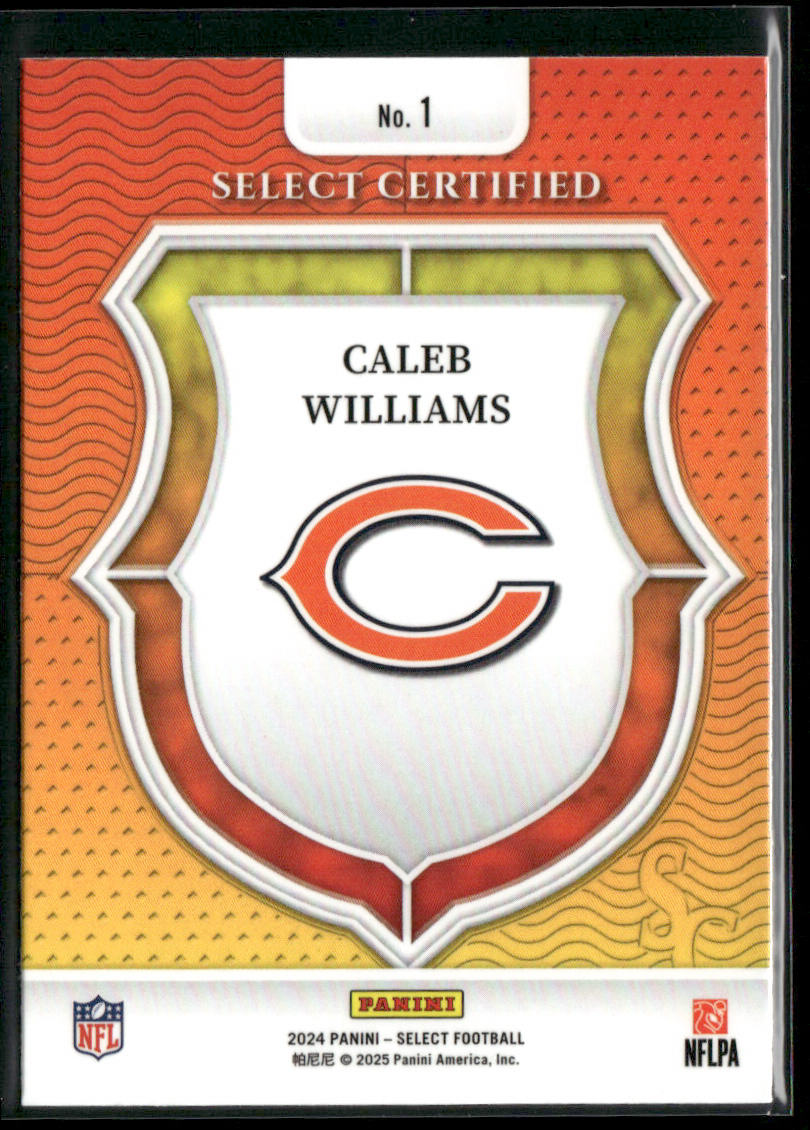 Caleb Williams 2024 Panini Select Select Certified Rookies #1 Chicago Bears