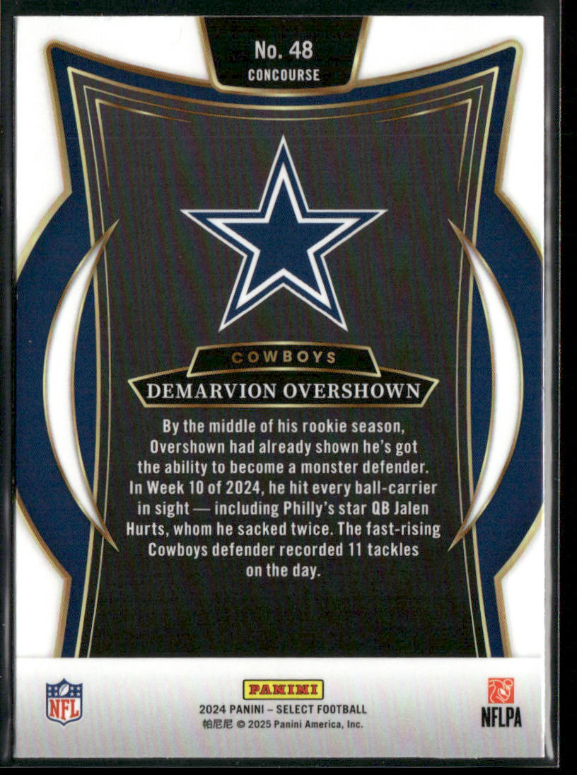 Demarvion Overshown 2024 Panini Select #48 Dallas Cowboys