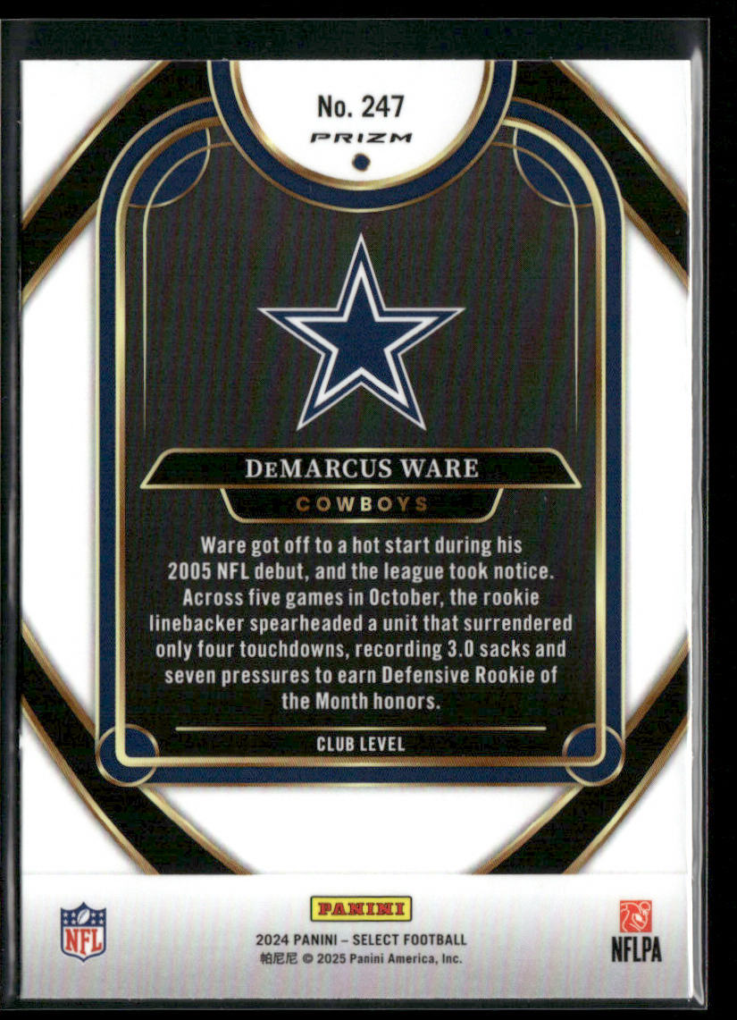 DeMarcus Ware 2024 Panini Select Red & Yellow Prizm Shock #247 Dallas Cowboys