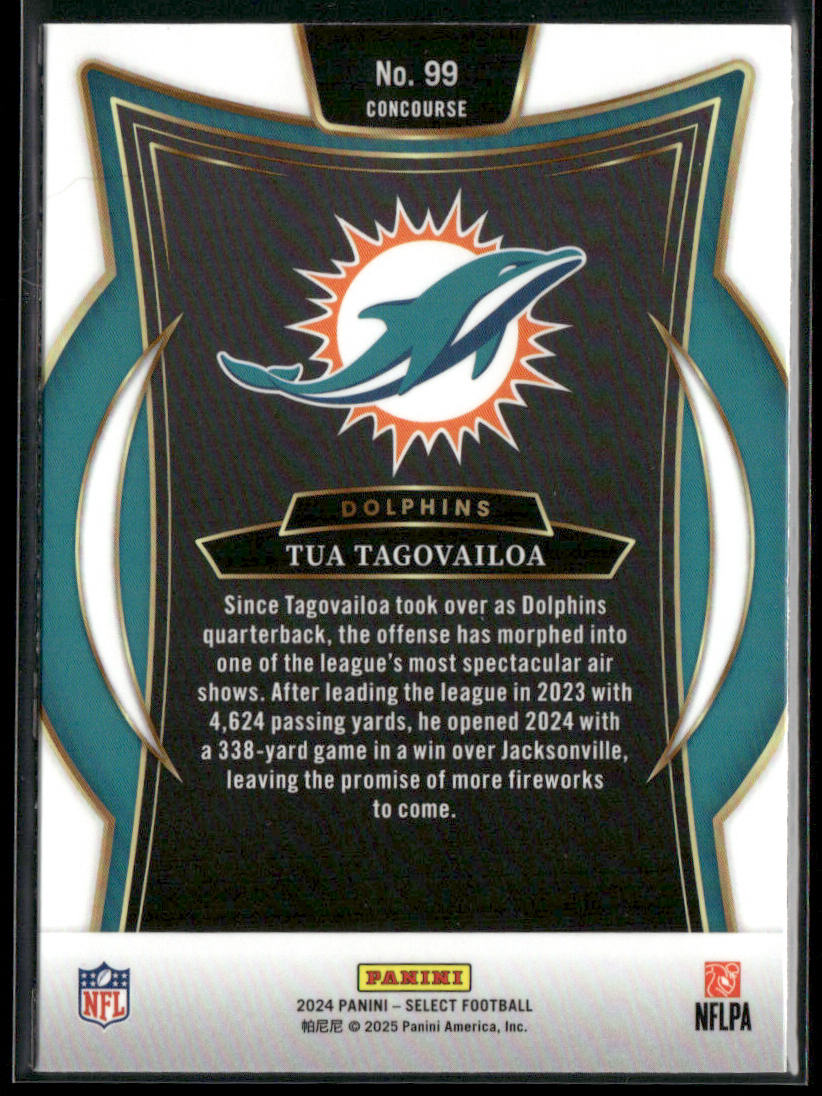 Tua Tagovailoa 2024 Panini Select #99 Miami Dolphins