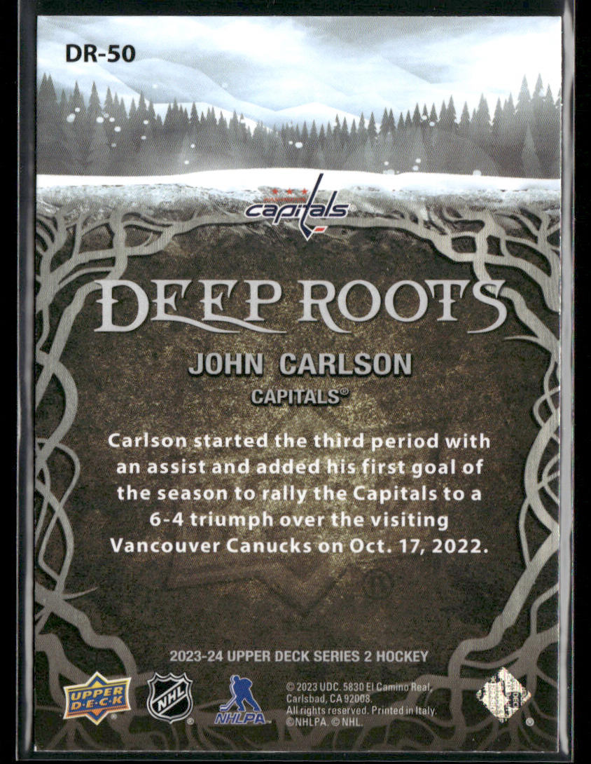 John Carlson 2023-24 Upper Deck Deep Roots #DR-50 Washington Capitals