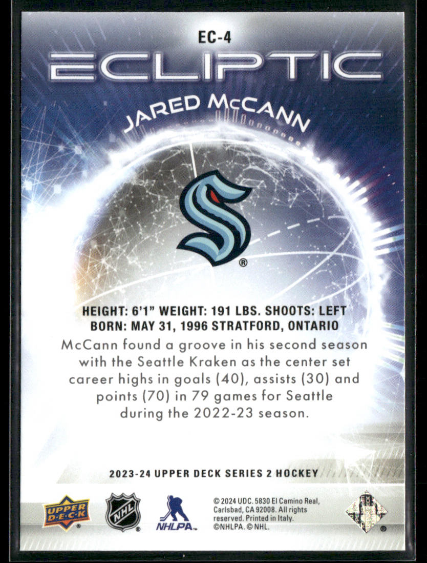 Jared McCann 2023-24 Upper Deck Ecliptic #EC-4 Seattle Kraken