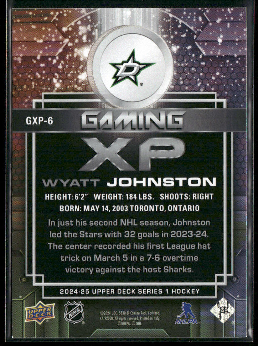 Wyatt Johnston 2024-25 Upper Deck Gaming XP #GXP-6 Dallas Stars