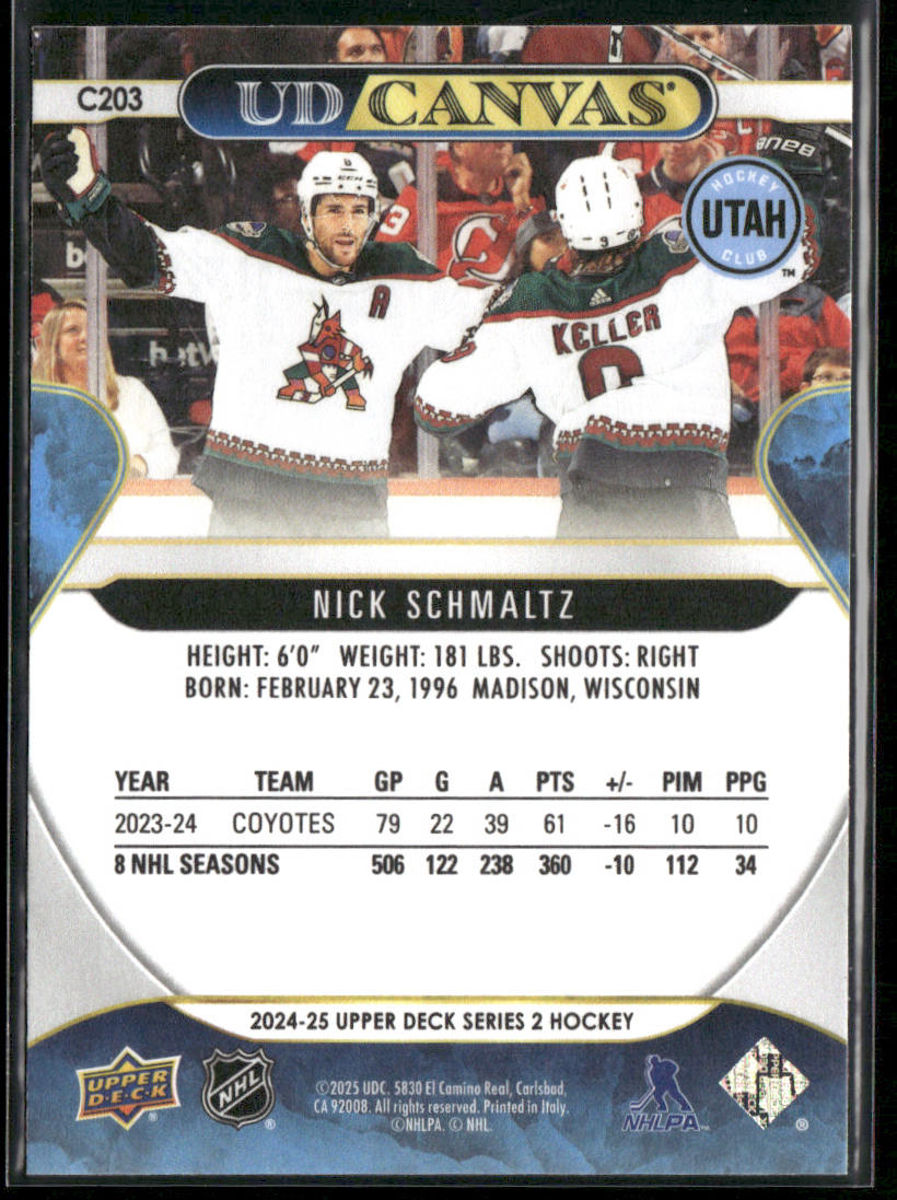 Nick Schmaltz 2024-25 Upper Deck UD Canvas #C203 Utah Hockey Club