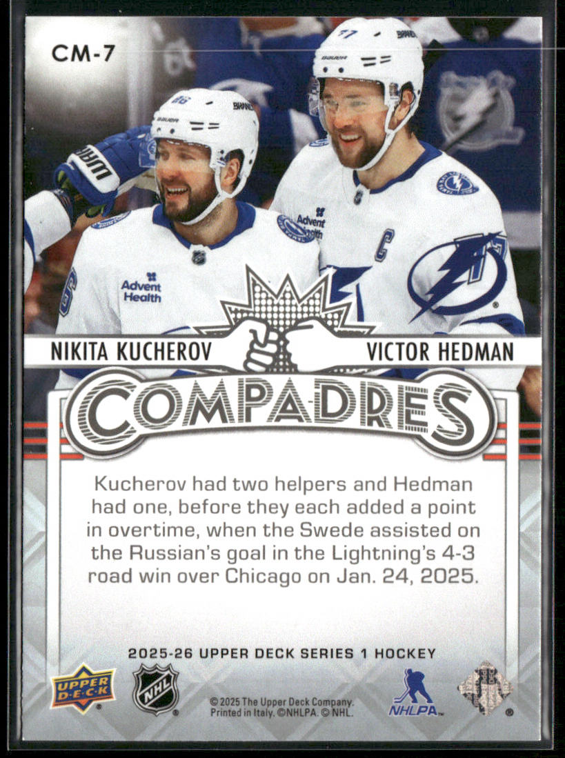 Nikita Kucherov / Victor Hedman 2025-26 Upper Deck Compadres #CM-7 Lightning