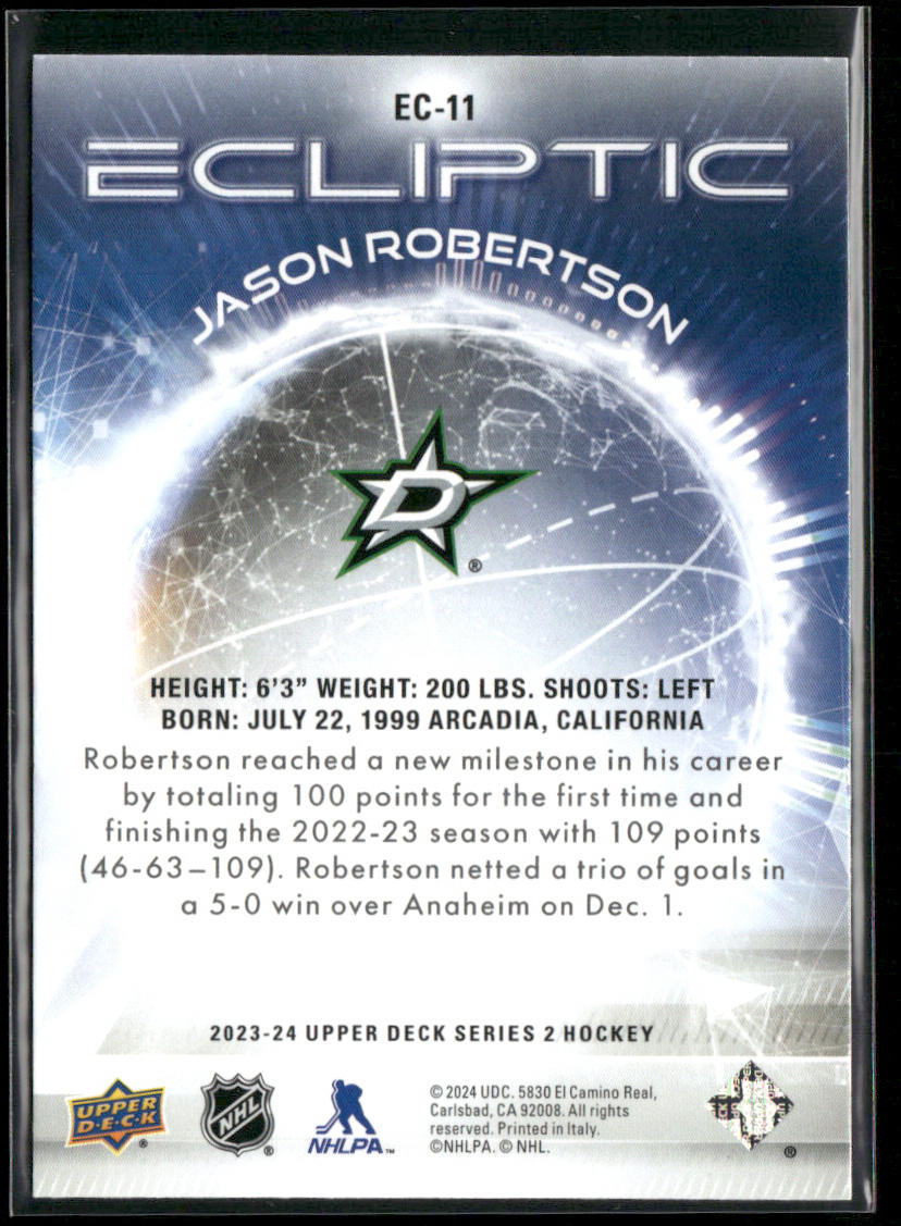 Jason Robertson 2023-24 Upper Deck Ecliptic Sparkle #EC-11 Dallas Stars