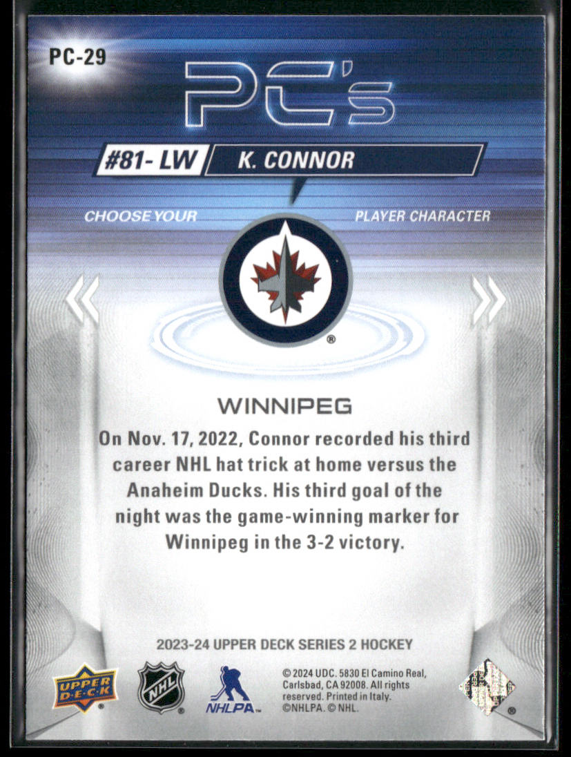 Kyle Connor 2023-24 Upper Deck PC's #PC-29 Winnipeg Jets back