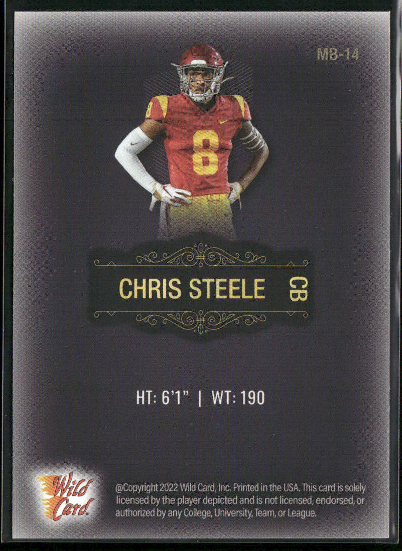 Chris Steele 2022 Wild Card Matte Black #MB-14 USC Trojans