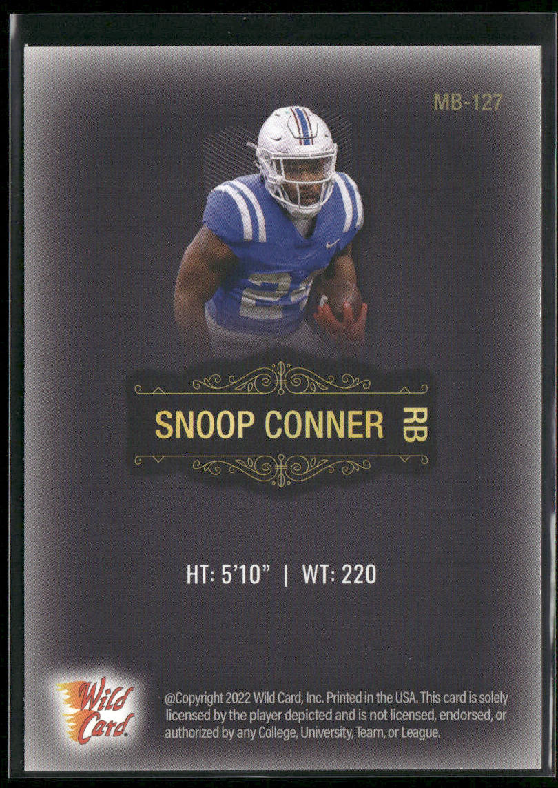 Snoop Conner 2022 Wild Card Matte Black #MB-127 Ole Miss Rebels