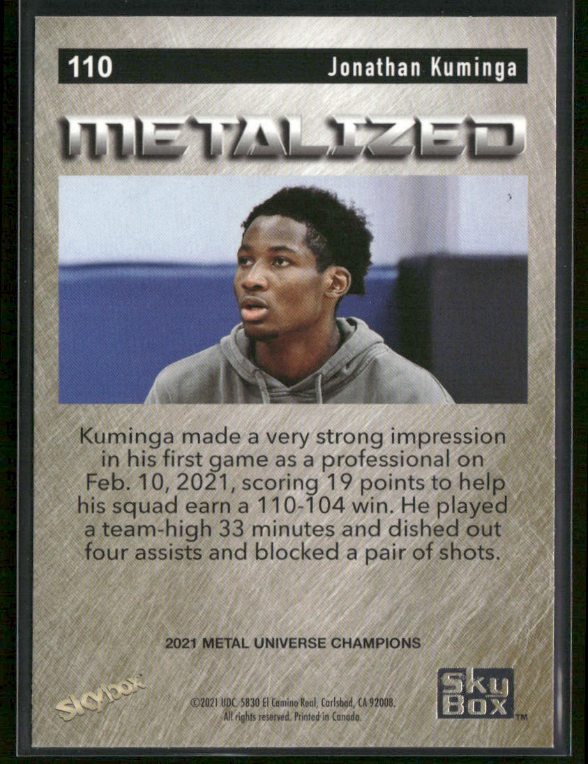 Jonathan Kuminga 2021 SkyBox Metal Universe Champions #110