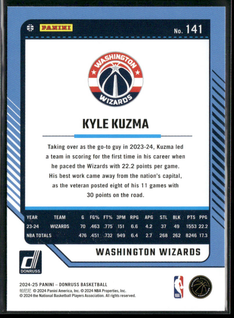 Kyle Kuzma 2024-25 Donruss #141 Washington Wizards