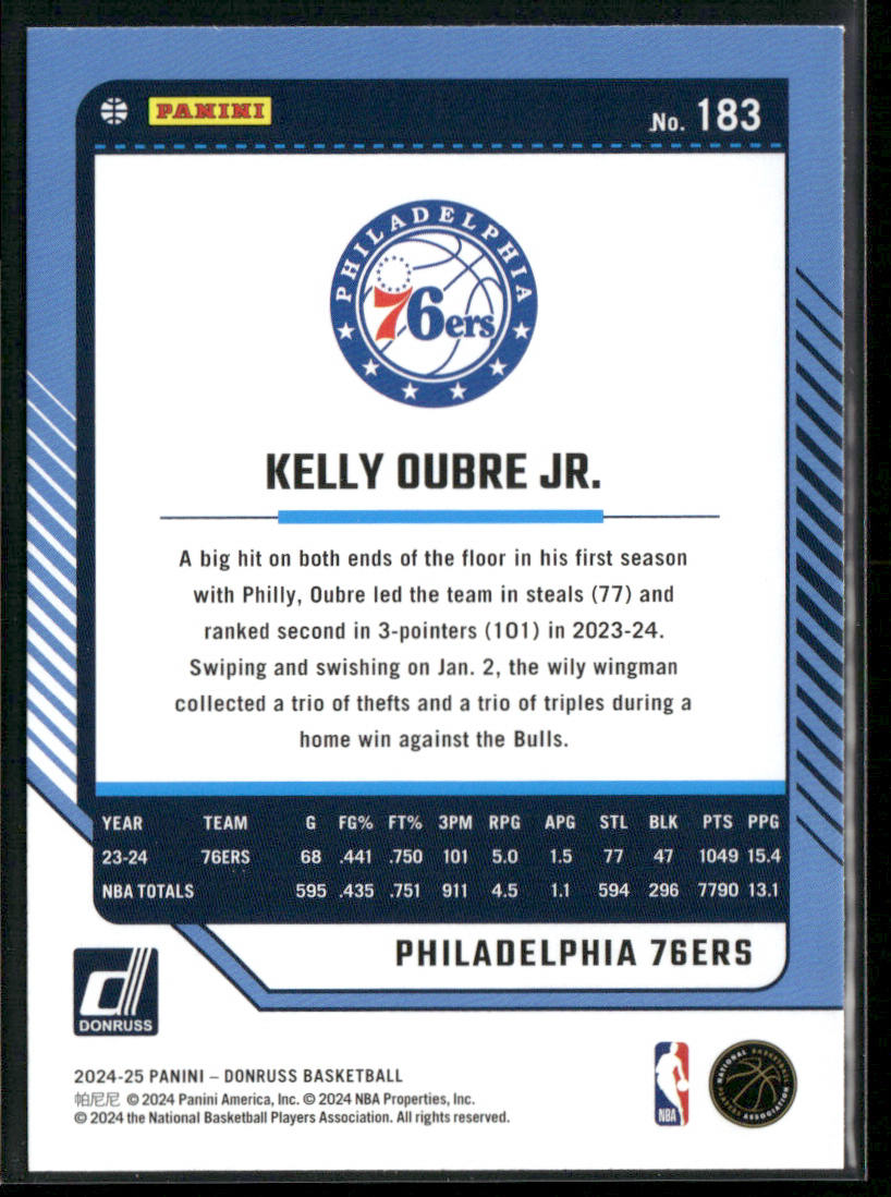 Kelly Oubre Jr. 2024-25 Donruss #183 Philadelphia 76ers