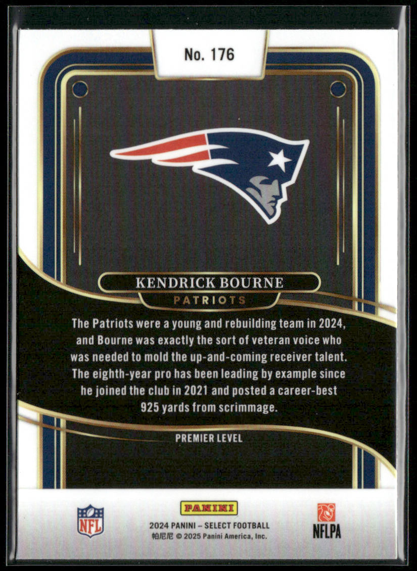 Kendrick Bourne 2024 Panini Select #176 New England Patriots back