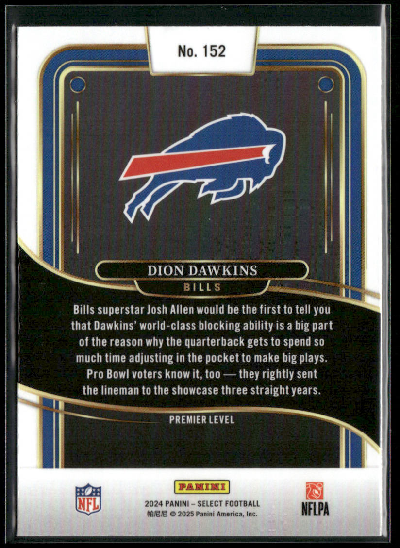 Dion Dawkins 2024 Panini Select #152 Buffalo Bills back