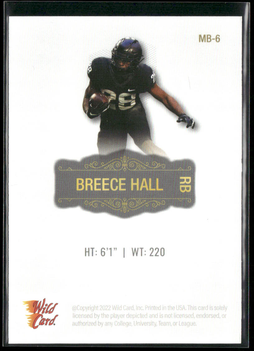 Breece Hall 2022 Wild Card Matte White #MB-6 Iowa State Cyclones