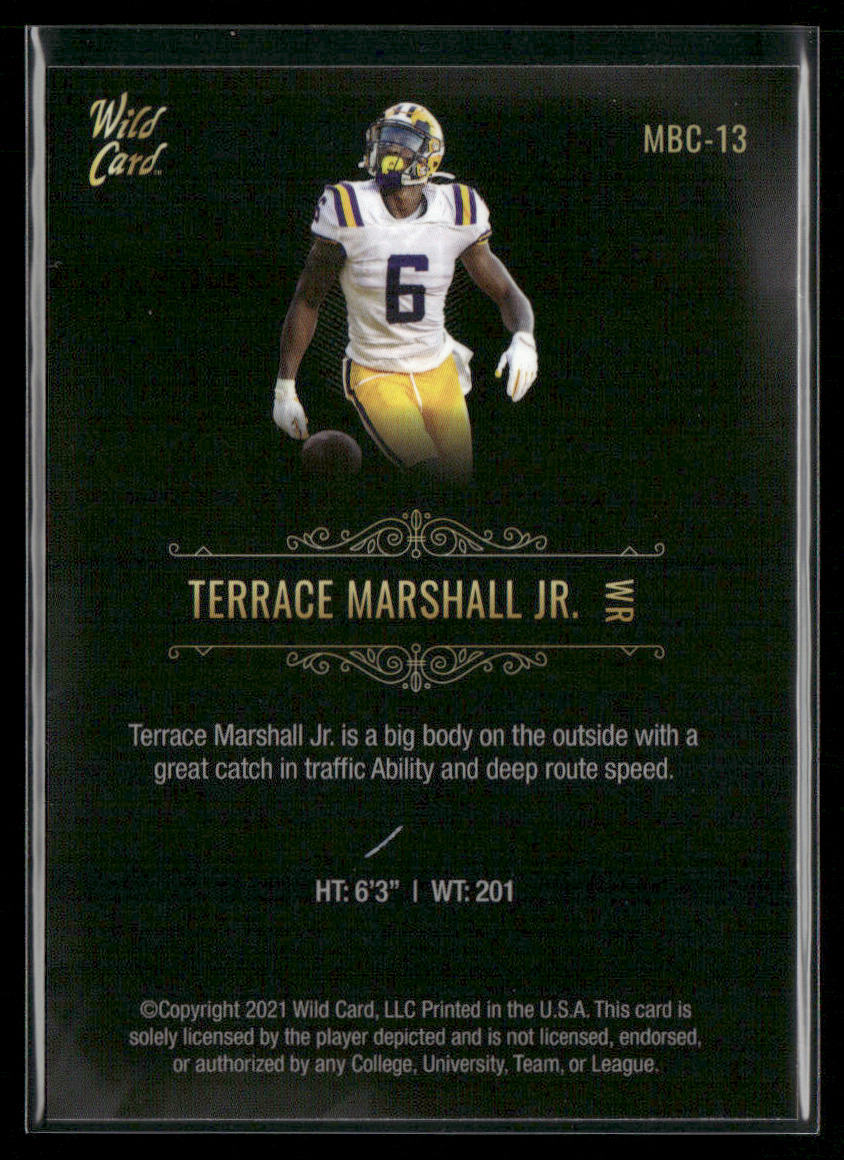 Terrace Marshall Jr. 2021 Wild Card Matte White Black #MBC-13 LSU Tigers