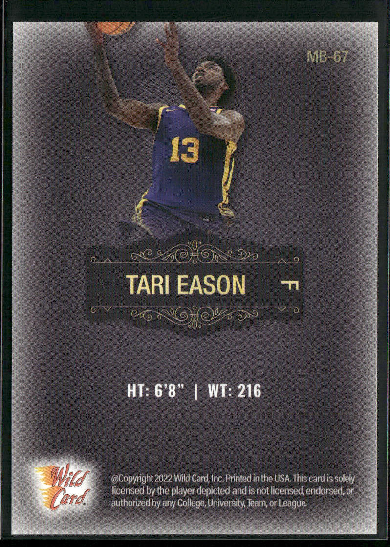 Tari Eason 2022 Wild Card Matte Black #MB-67 LSU Tigers