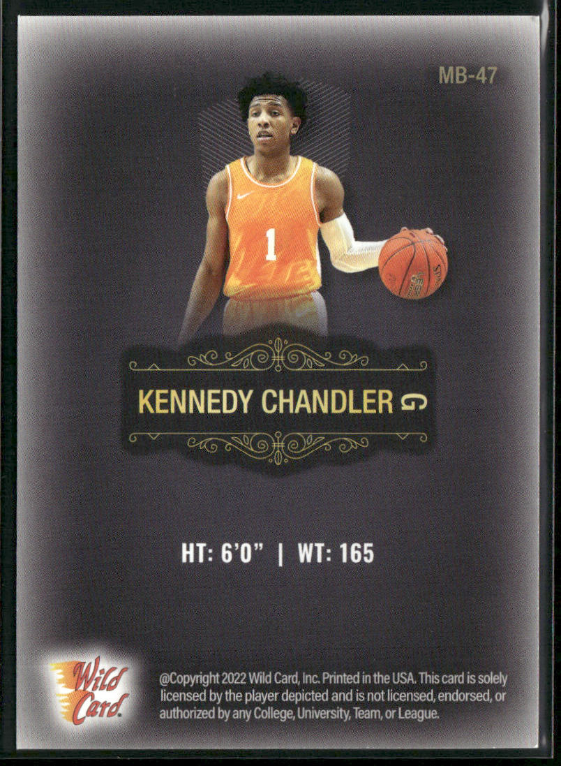 Kennedy Chandler 2022 Wild Card Matte #MB-47 Tennessee Volunteers