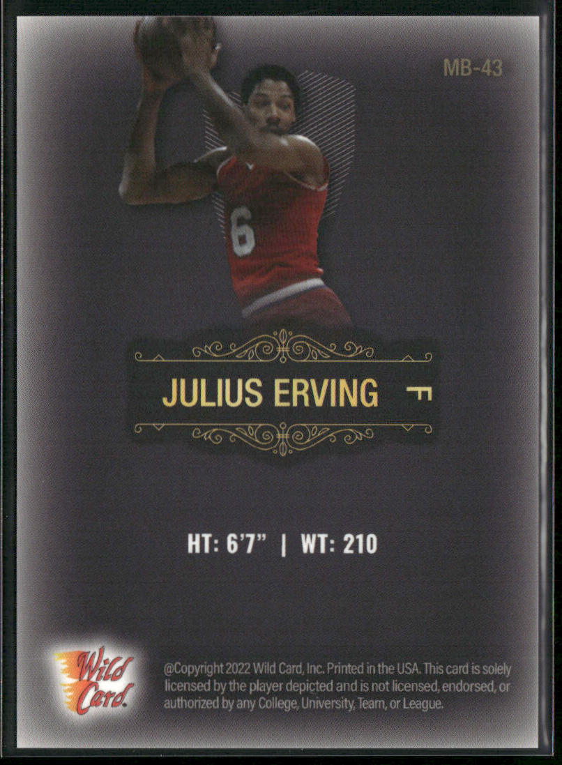 Julius Erving 2022 Wild Card Matte Touch Black Pattern 2 #MB-43 SN 76ers